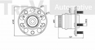 TREVI AUTOMOTIVE wb1064 -  Комплект подшипника ступицы колеса
